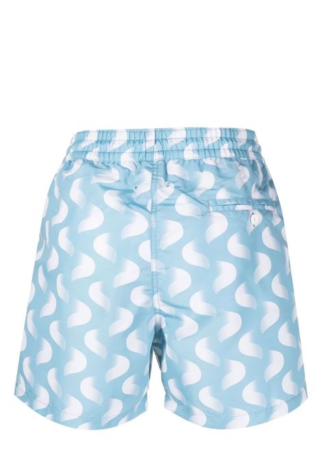 Blue abstract-print swim shorts - men FRESCOBOL CARIOCA | 2108606