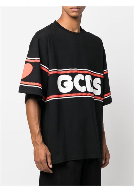 T-shirt Cute Tape con logo in nero, rosso e bianco - uomo GCDS | CC94M13013702