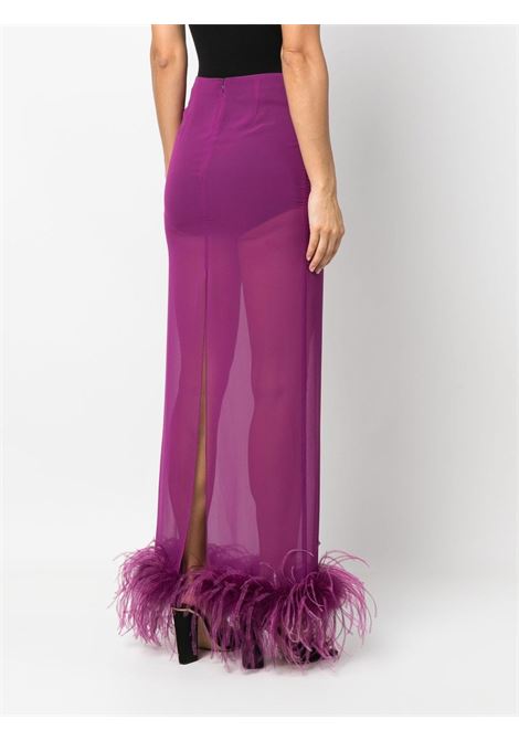Purple  feather-trim high-waisted skirt-women GIUSEPPE DI MORABITO | 081SK21551
