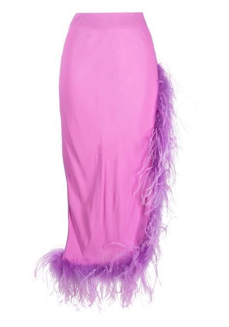 Purple feather-detail midi skirt - women  GIUSEPPE DI MORABITO | 082SK19944