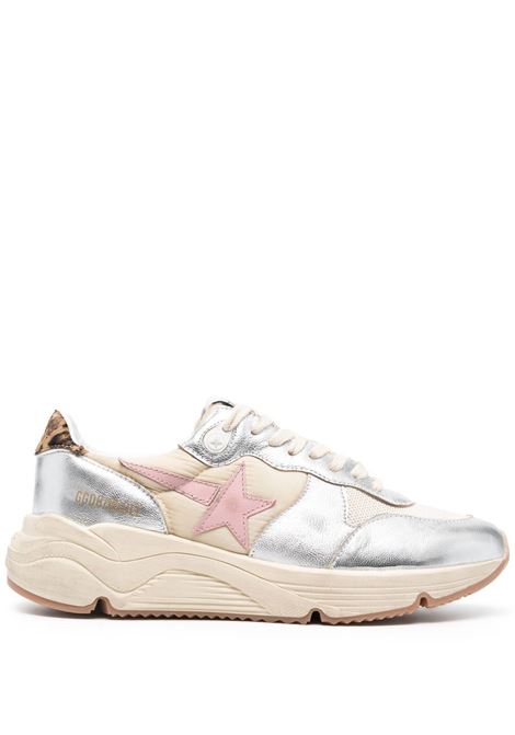 Silver-tone, beige and white Running Sole sneakers - women  GOLDEN GOOSE | GWF00215F00324281788