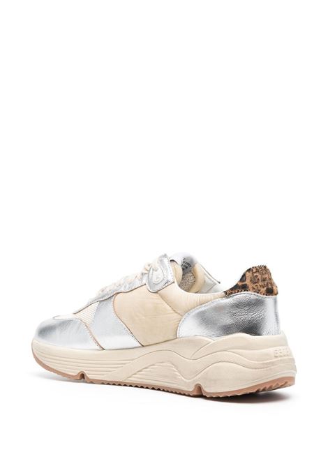 Silver-tone, beige and white Running Sole sneakers - women  GOLDEN GOOSE | GWF00215F00324281788