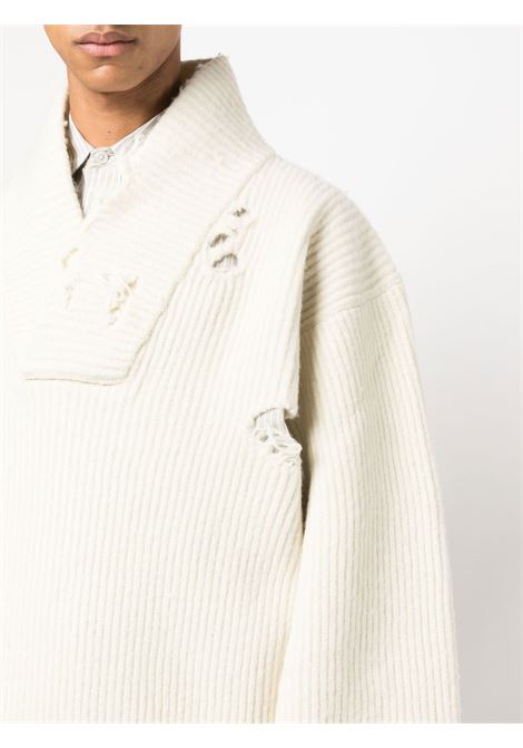 Beige oversized ribbed-knit jumper - unisex HED MAYNER | HM00K20ECRDSTR
