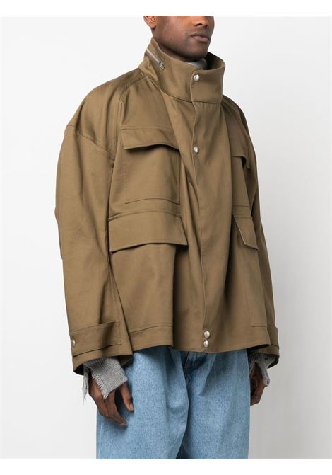 Green waterproof cropped parka - unisex HED MAYNER | HM00O36OLVCOT