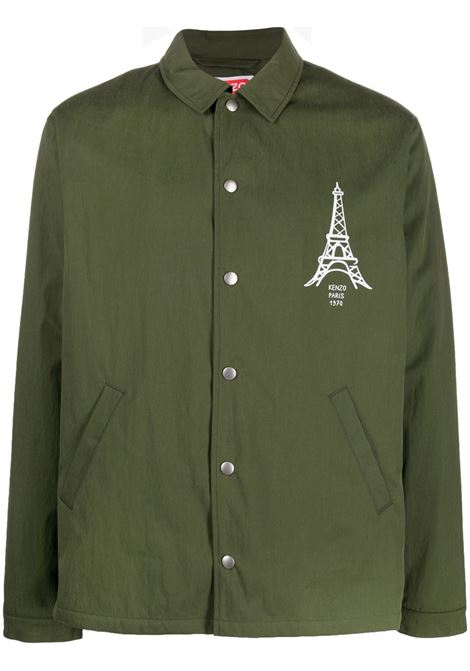 Green logo-print shirt jacket - men KENZO | FC65BL0619RI51