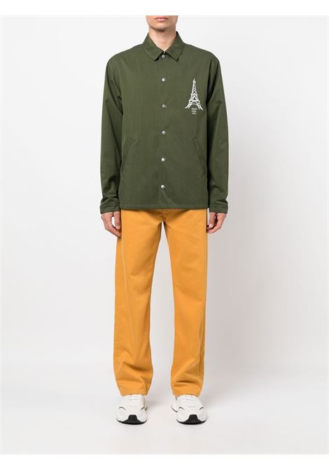 Green logo-print shirt jacket - men KENZO | FC65BL0619RI51