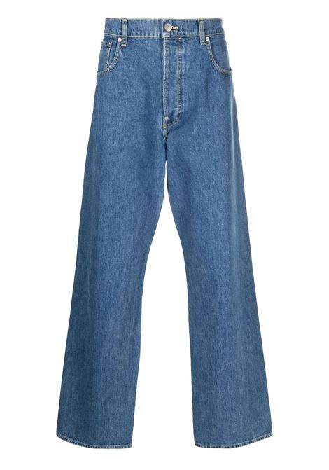 Blue high waist wide-leg jeans - men<br>