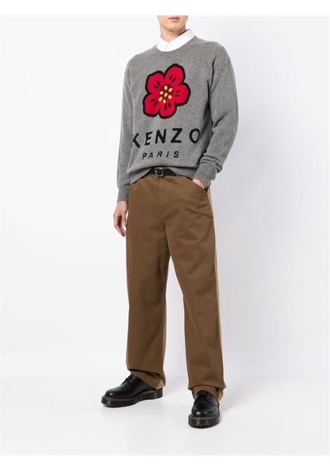Grey logo printed sweatshirt - men KENZO | FC65PU3453LD96