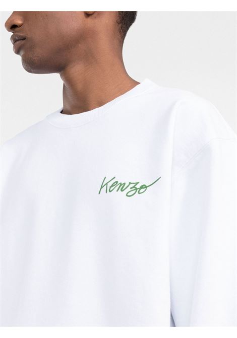 White logo embellished sweater - men KENZO | FC65SW4254MF01