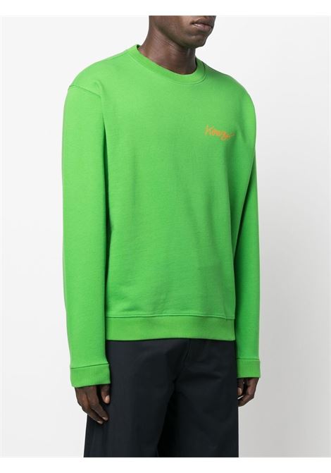 Green logo embellished sweater - men KENZO | FC65SW4254MF57