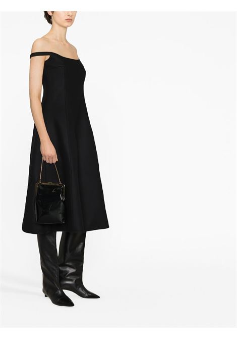 Black off-shoulder A-line midi dress - women KHAITE | 5292545200
