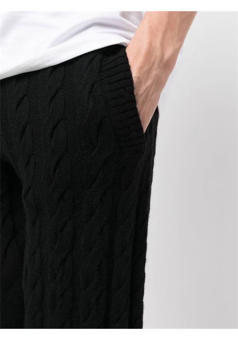 Black cable-knit trousers - men LANEUS | PNU700BLK