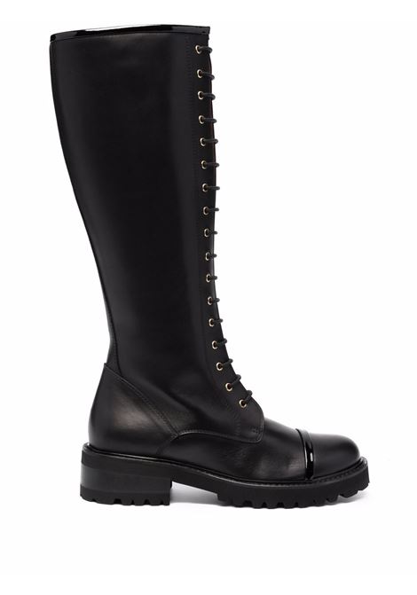 Black lace-up knee-length boots - women  MALONE SOULIERS | BRYN1BLK