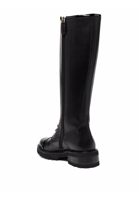 Black lace-up knee-length boots - women  MALONE SOULIERS | BRYN1BLK