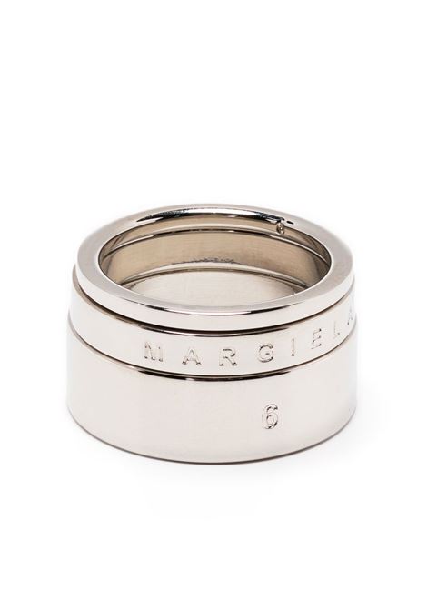 Set di tre anelli con logo color argento - donna MM6 MAISON MARGIELA | SM6UQ0024SV0127951