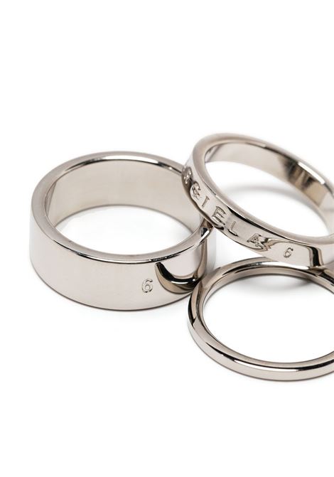 Set di tre anelli con logo color argento - donna MM6 MAISON MARGIELA | SM6UQ0024SV0127951