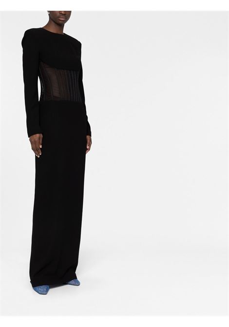 Black corset-detail long dress - women  MONOT | MONOTFW22896BLK
