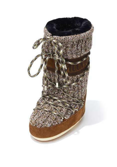 Brown Icon knitted snow boots - men MOON BOOT | 14027800001