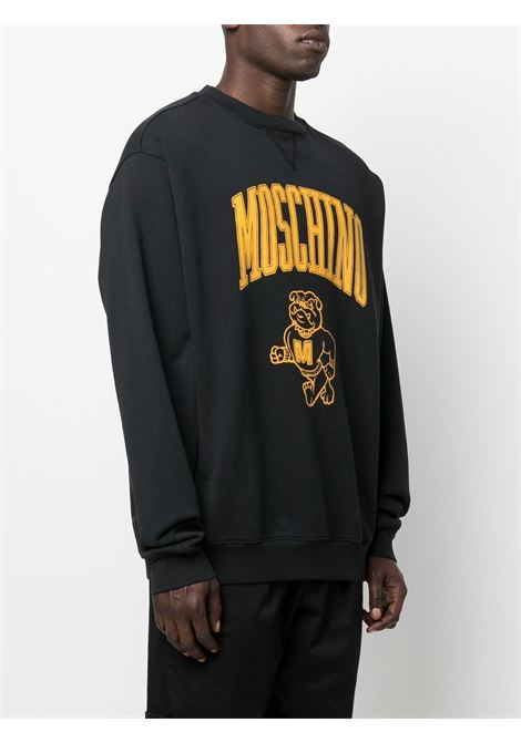 Black logo crew-neck sweatshirt - men  MOSCHINO | A170970311555