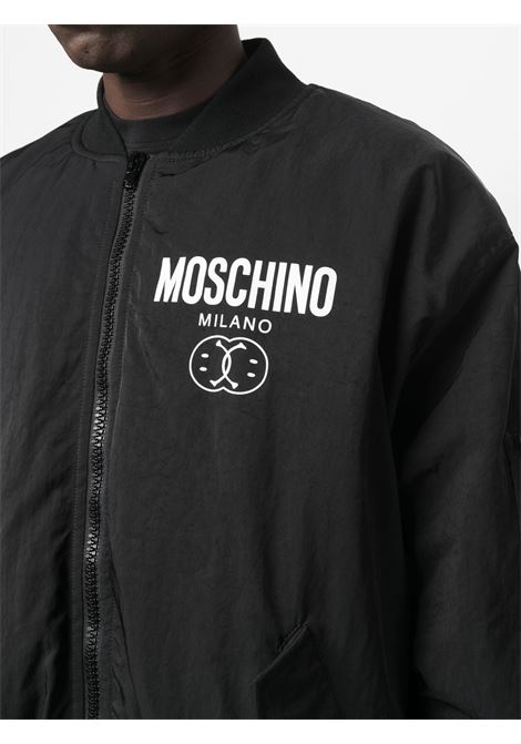 Black logo-print bomber-jacket - men  MOSCHINO | J061570151555