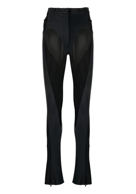 Pantaloni con design a pannelli in nero - donna MUGLER | 22W1PA0382691B1999