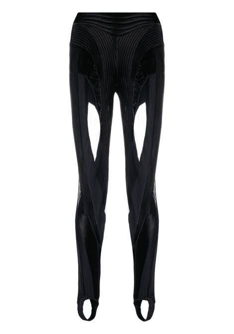 Black stirrup leggings - women  MUGLER | 22W1PA0385842B1999