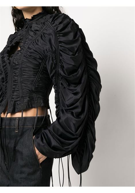 Black drawstring-embellished bomber jacket - women  MUGLER | 22W1TO06263731999