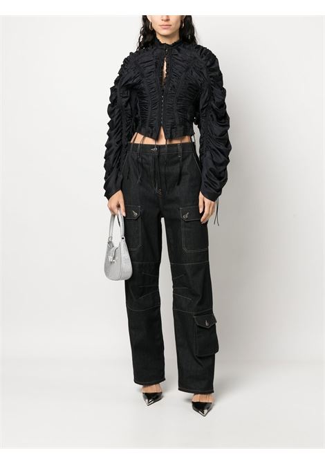 Black drawstring-embellished bomber jacket - women  MUGLER | 22W1TO06263731999