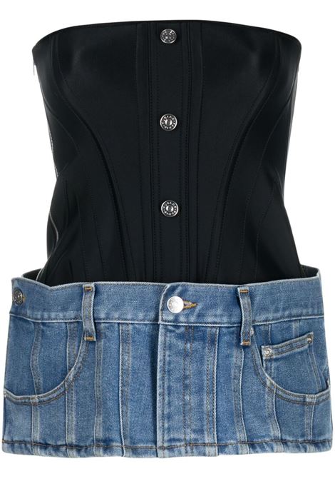 Black and blue corset-detail mini skirt - women MUGLER | 22W6JU05042463074