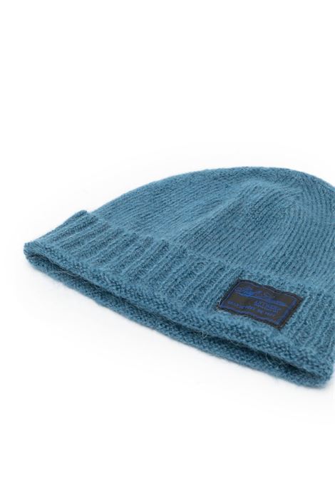 Blue knitted logo-patch beanie - men RAF SIMONS | 222857530010079