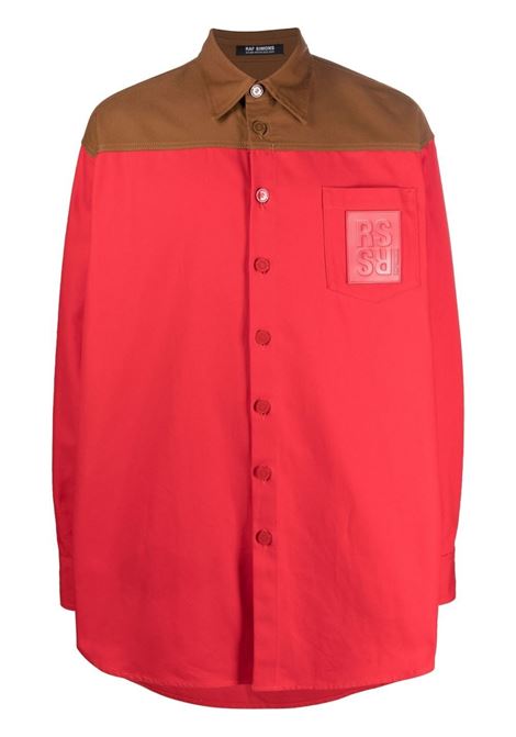 Red logo patch shirt - men  RAF SIMONS | 222M244100803066