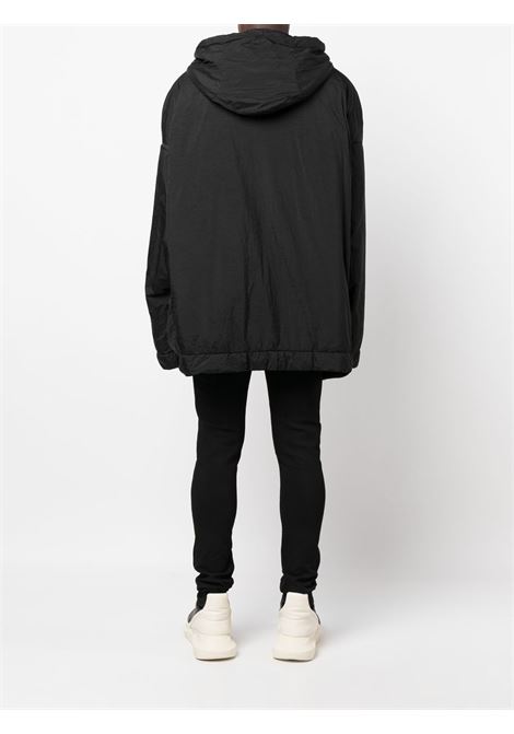Black oversize drawstring raincoat- men RICK OWENS DRKSHDW | DU02B4790ND09