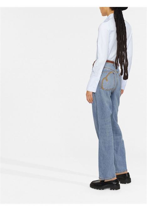 Blue straight-leg denim jeans - women TORY BURCH | 136746009