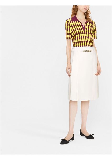 Purple and yellow geometric-print short-sleeved polo shirt - women TORY BURCH | 138517709