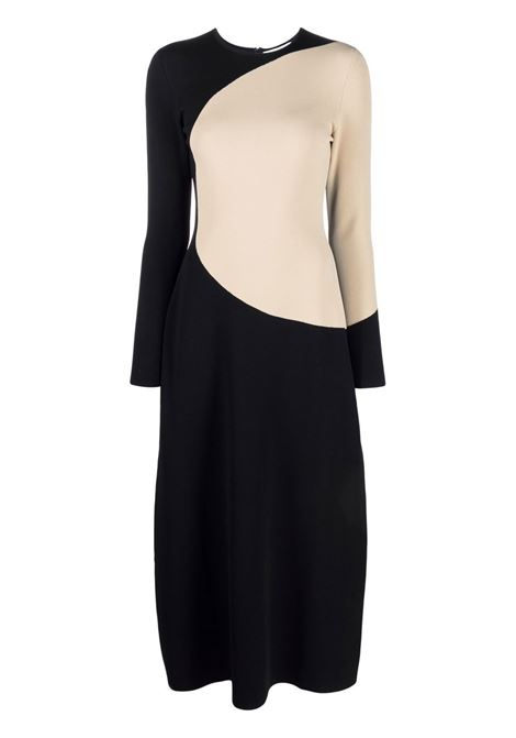 Black and beige colour-block midi dress - women TORY BURCH | 142036915