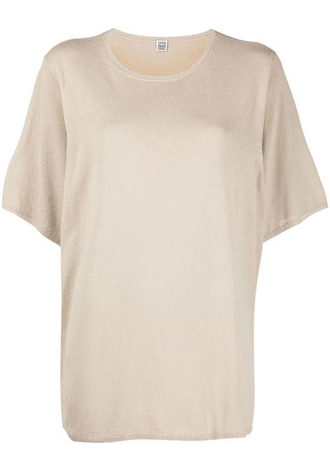 T-shirt a maniche corte in beige - donna TOTEME | 223585315863