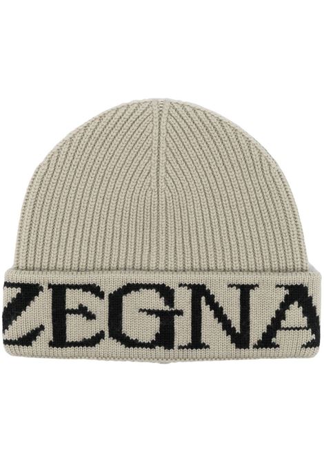 Grey logo embroidered beanie - men ZEGNA | Z4I62HESCB44WH2