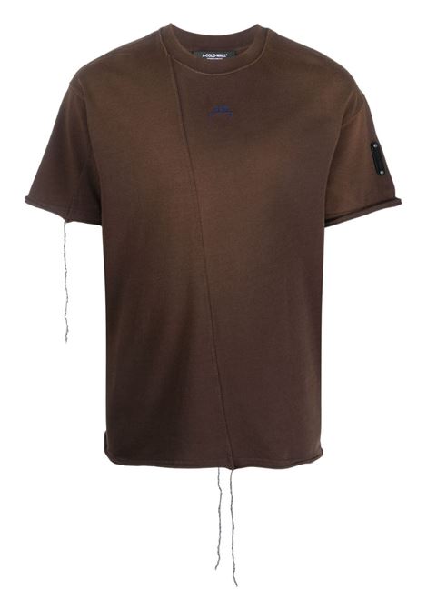 T-shirt con effetto vissuto in marrone - uomo A-COLD-WALL* | ACWMTS158BRWN