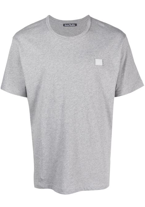 T-shirt con applicazione in grigio - unisex ACNE STUDIOS FACE | CL0205X92