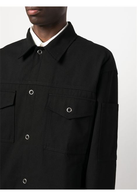 Black long-sleeve shirt jacket - men  ACNE STUDIOS | B90722900