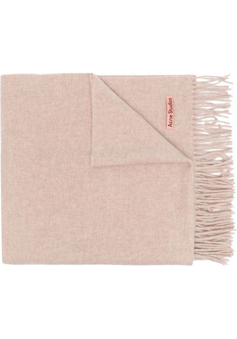 Pink logo-patch frayed-edge scarf - unisex ACNE STUDIOS | CA0209633