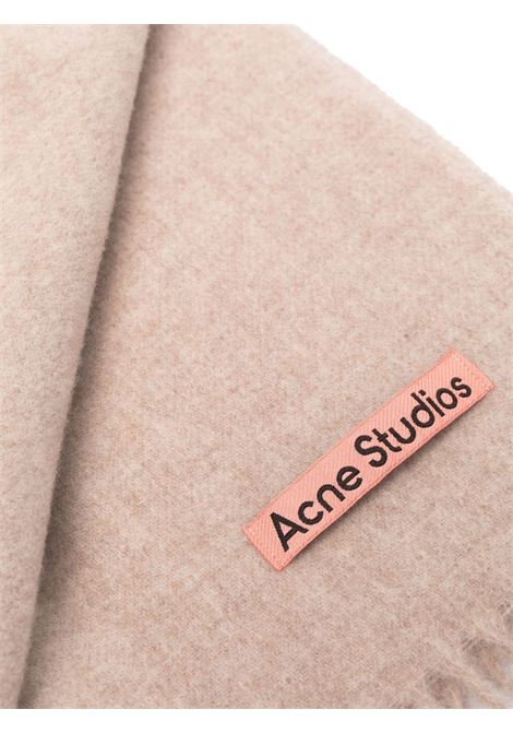 Pink logo-patch frayed-edge scarf - unisex ACNE STUDIOS | CA0209633