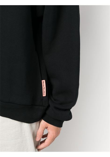 Black logo-patch long-sleeved sweatshirt - unisex ACNE STUDIOS | CI0125900