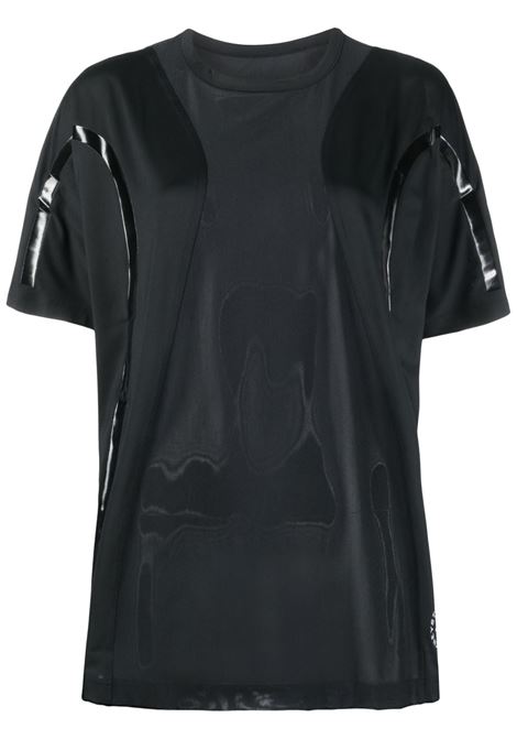 Black semi-sheer short-sleeve T-shirt - women ADIDAS BY STELLA MC CARTNEY | HR2222BLK