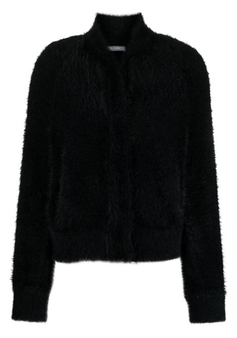 Black brushed-effect press-stud jacket - women  ALBERTA FERRETTI | A093351060555