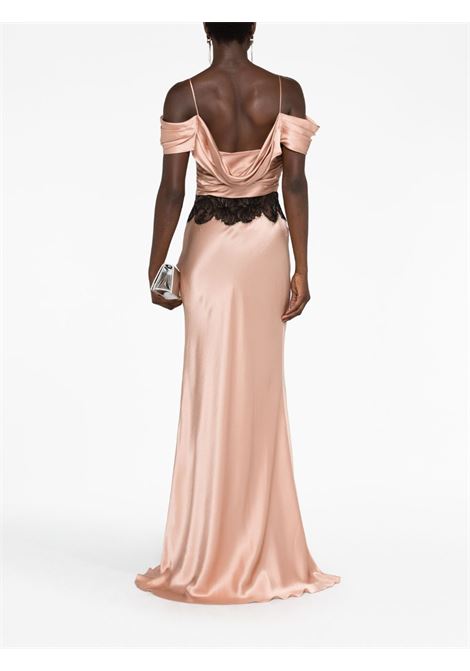 Pink lace-panel satin gown - women  ALBERTA FERRETTI | V044566190169
