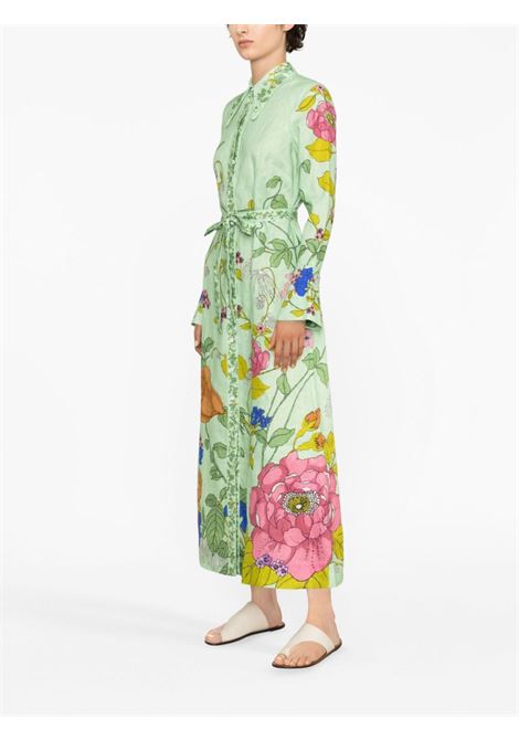 Mint green olivia floral-print shirt dress - women ALEMAIS | 1344DMNT