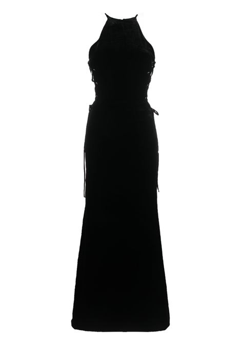 Black lattice lace-up gown - women ALESSANDRA RICH | FAB3479F2603900