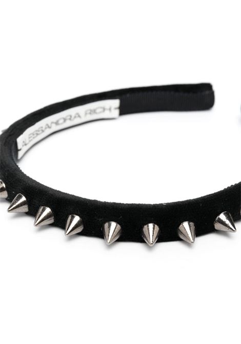 Black spike-stud detail headband - women ALESSANDRA RICH | FABA3004F4091900