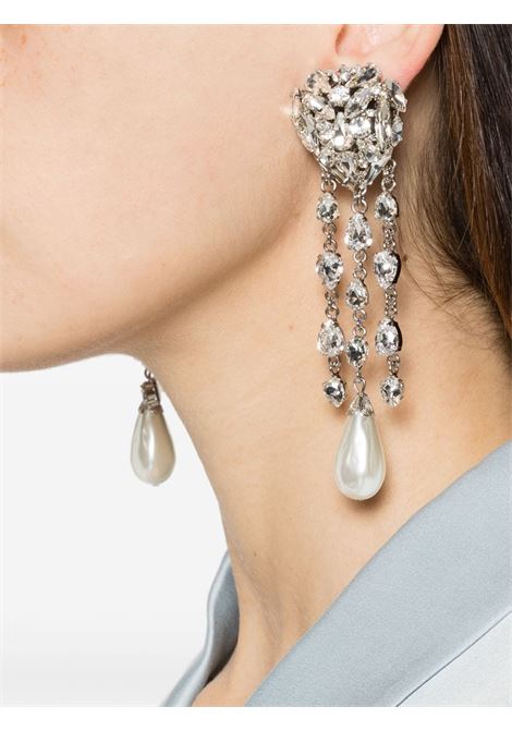 Silver crystal-embellished drop earrings - women ALESSANDRA RICH | FABA3024J00340001